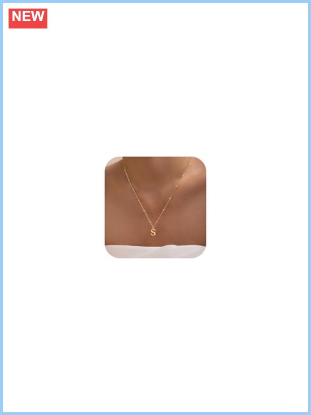 14k Gold Plated Initial Necklace Dainty A-Z Pendant Charm